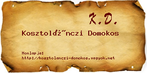 Kosztolánczi Domokos névjegykártya